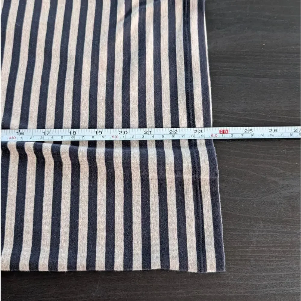 Muji Black/Cream Cotton Striped Turtleneck Long Sleeve Top, size S - Picture 6 of 8